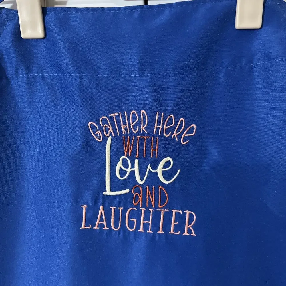 Custom Made Kitchen Apron With Embroidery & Removable Towel Washable Fall Gather
